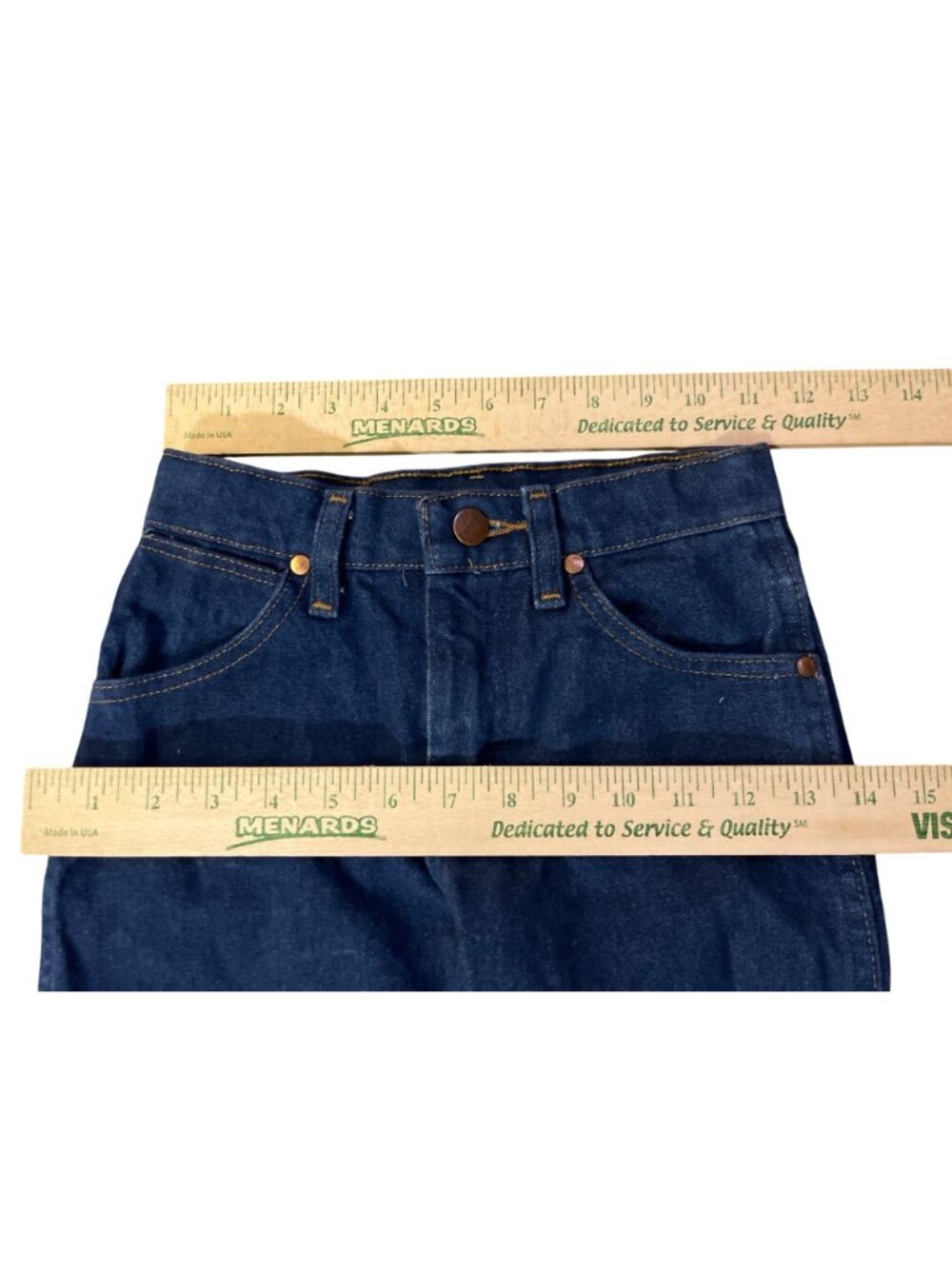 Wrangler Cowboy Cut Jeans Boys 8 Slim Blue Straight Adjustable Waist Denim Used - Picture 10 of 14